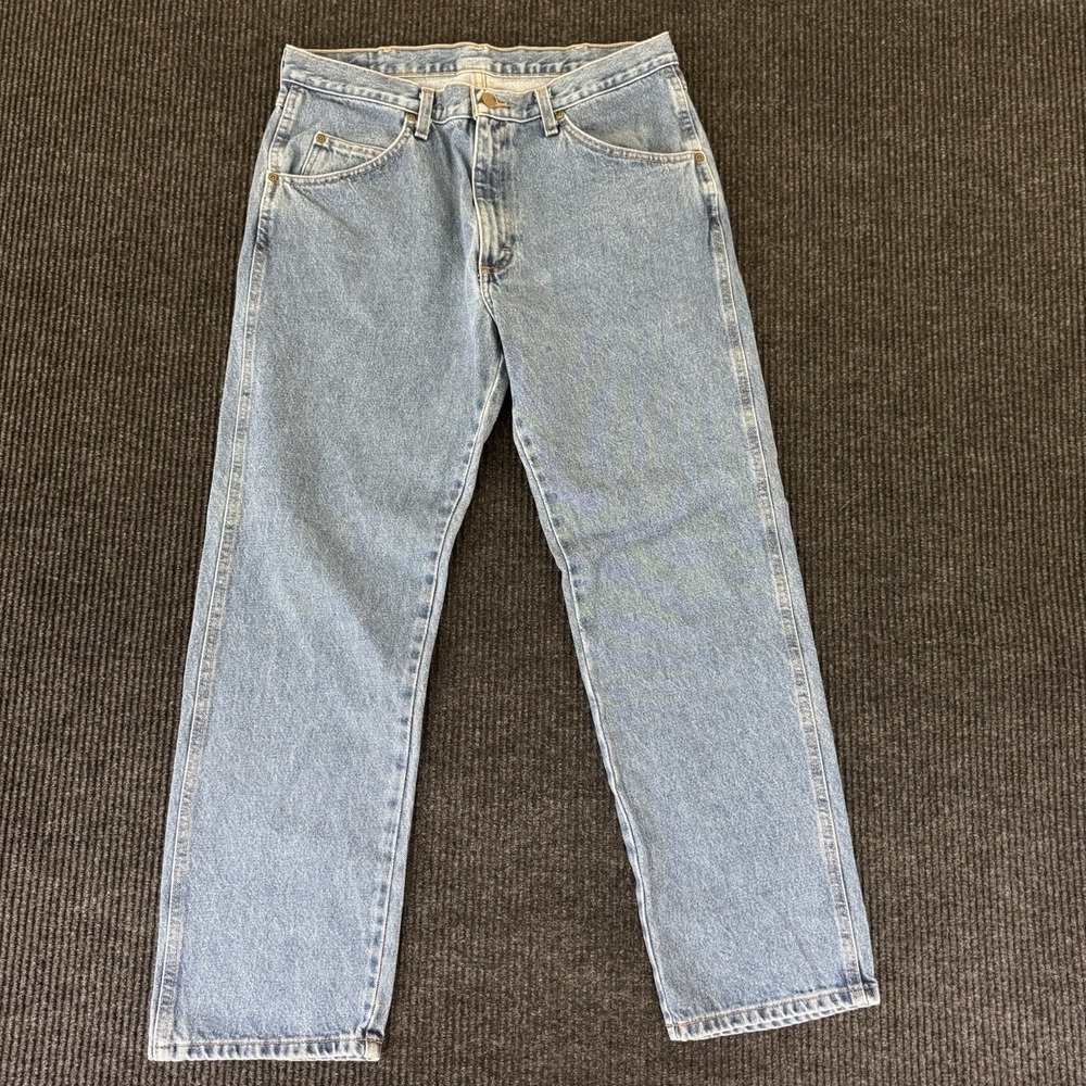 Wrangler Relaxed Fit Jeans Mens 34x29 Blue Straight Leg Denim
